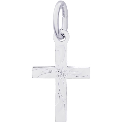 Rembrandt Charms - Small Flared Cross 
Silver  