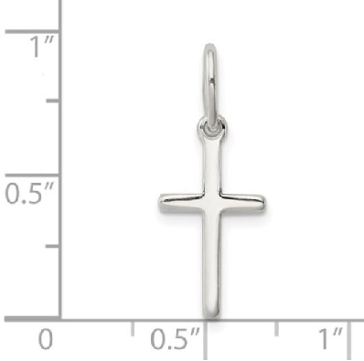 Sterling Silver Polished Cross 
17mmx9mm  