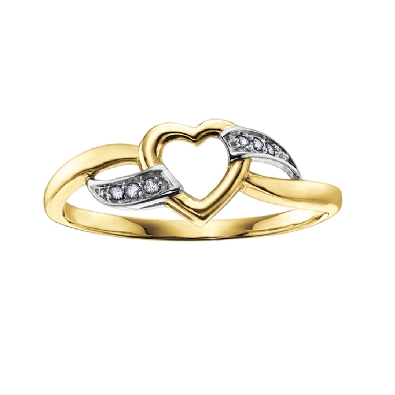 Diamond Heart Ring .03ctw
10KT Yellow Gold  