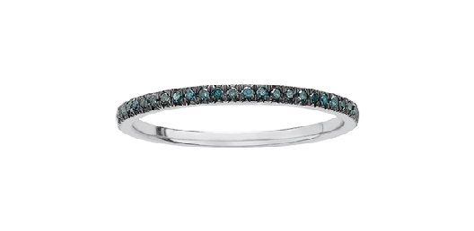 Chi Chi Stackable Diamond Ring .10ctw  10KT WG
Treated Blue Diamon...