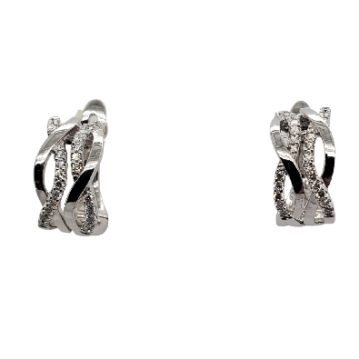 Diamond Hoop Earrings 0.41ctw  14KT WG
  