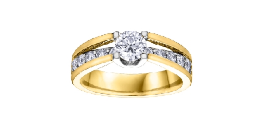 Maple Leaf Diamonds&trade; Engagement Ring  1.03ctw
14KT YG / 18KT Whi...