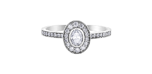 Oval Halo Engagement Ring 0.40ctw
10KT WG


Centre Diamond 0.18...