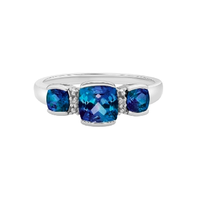 Created Alexandrite 3-Stone Ring
10KT White Gold

This classic t...