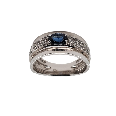 Sapphire Ring w/Diamonds 14KT WG 0.27ctw


  