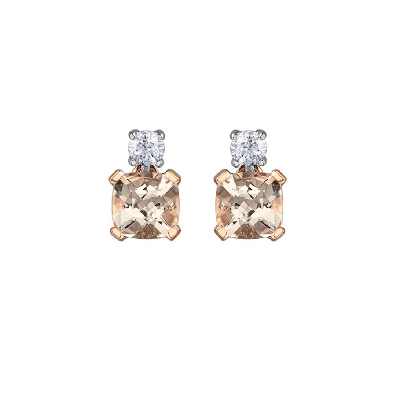 Morganite and Canadian Maple Leaf Diamonds&trade; Earrings  0.151ctw
1...