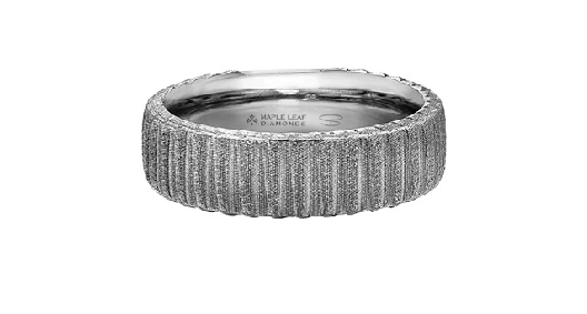 Hockey Tape Wedding Band from the Shelley Purdy Collection 10KT WG ...