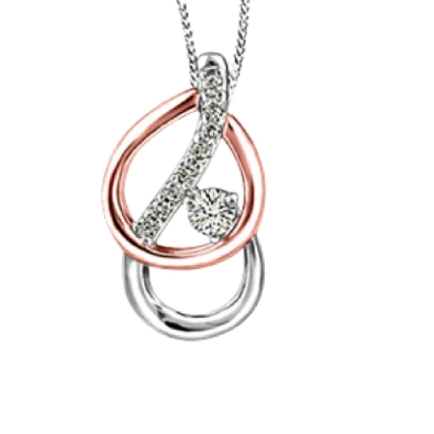 Canadian Diamond Pendant 0.11ctw
10KT White and Rose Gold

Centr...