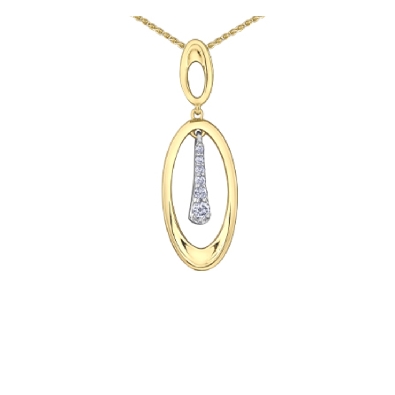 Diamond Pendant in 10KT Yellow and White Gold 0.10ctw
  