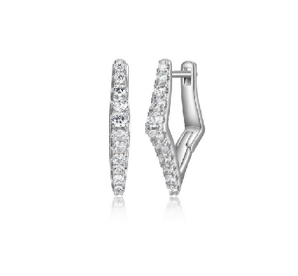 Reign 
Diamondlite CZ
Geometric Hoop Earrings
Silver/Rhodium Pla...
