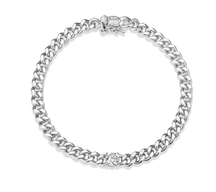 Diamondlite CZ
Flat Curb Chain Bracelet
Silver/Rhodium Plated
w/...