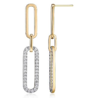 Charles Garnier 
  Paperclip   Link  Post Earrings
Gold Plated Si...