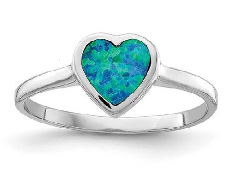 Heart Ring
Lab Created Opal
Sterling Silver/Rhodium Plated
Size ...