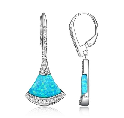 Charles Garnier 
  Fanflare   Earrings
Synthetic Blue Opal &amp; CZ
...