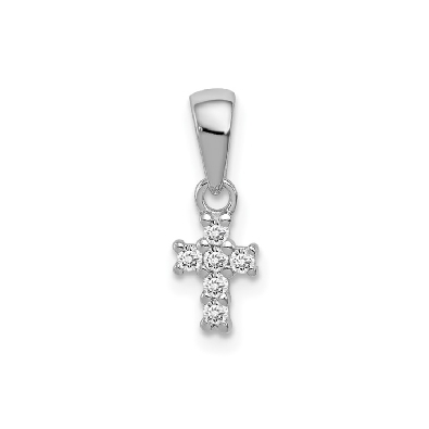 Petite CZ Cross Pendant
Sterling Silver (Rhodium-plated &amp; Polished...