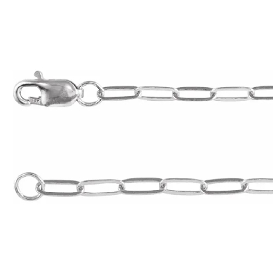 Paperclip-Style Chain 7  
2.1mm
Sterling Silver  