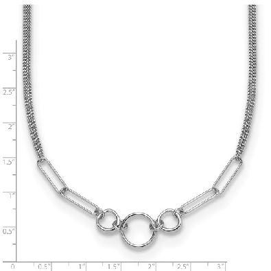 Leslie s Sterling Silver
2-Strand Fancy Necklace
Rhodium Plated
...