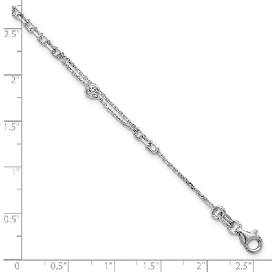 Leslie s Sterling Silver
Bracelet w/CZ
Rhodium Plated
7  +1    