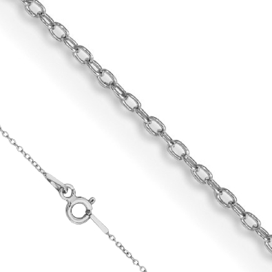 Sterling Silver 1mm Rhodium-Plated Cable Chain  18    