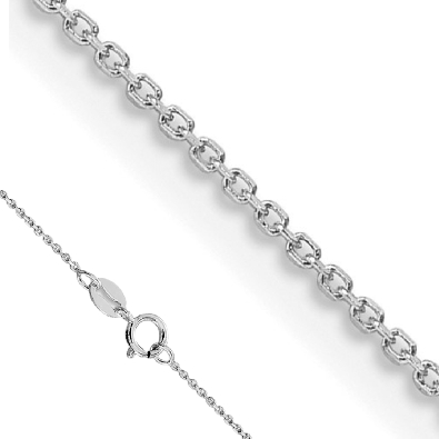 Sterling Silver Rhodium-plated 1mm 8-Sided Diamond-cut Cable Chain ...