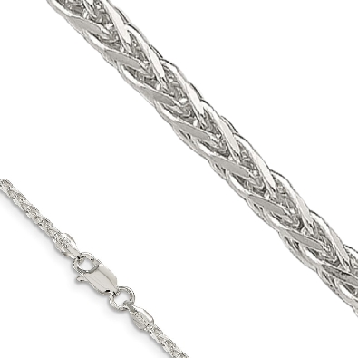 18   Sterling Silver 1.45mm Diamond-cut Round Spiga Chain  