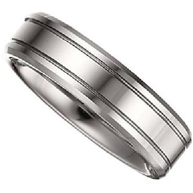 6.3mm Dura White Tungsten Grooved Band  