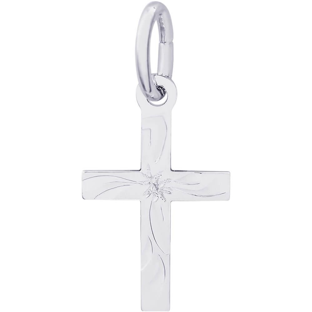 Rembrandt Charms - Small Flared Cross 
Silver  