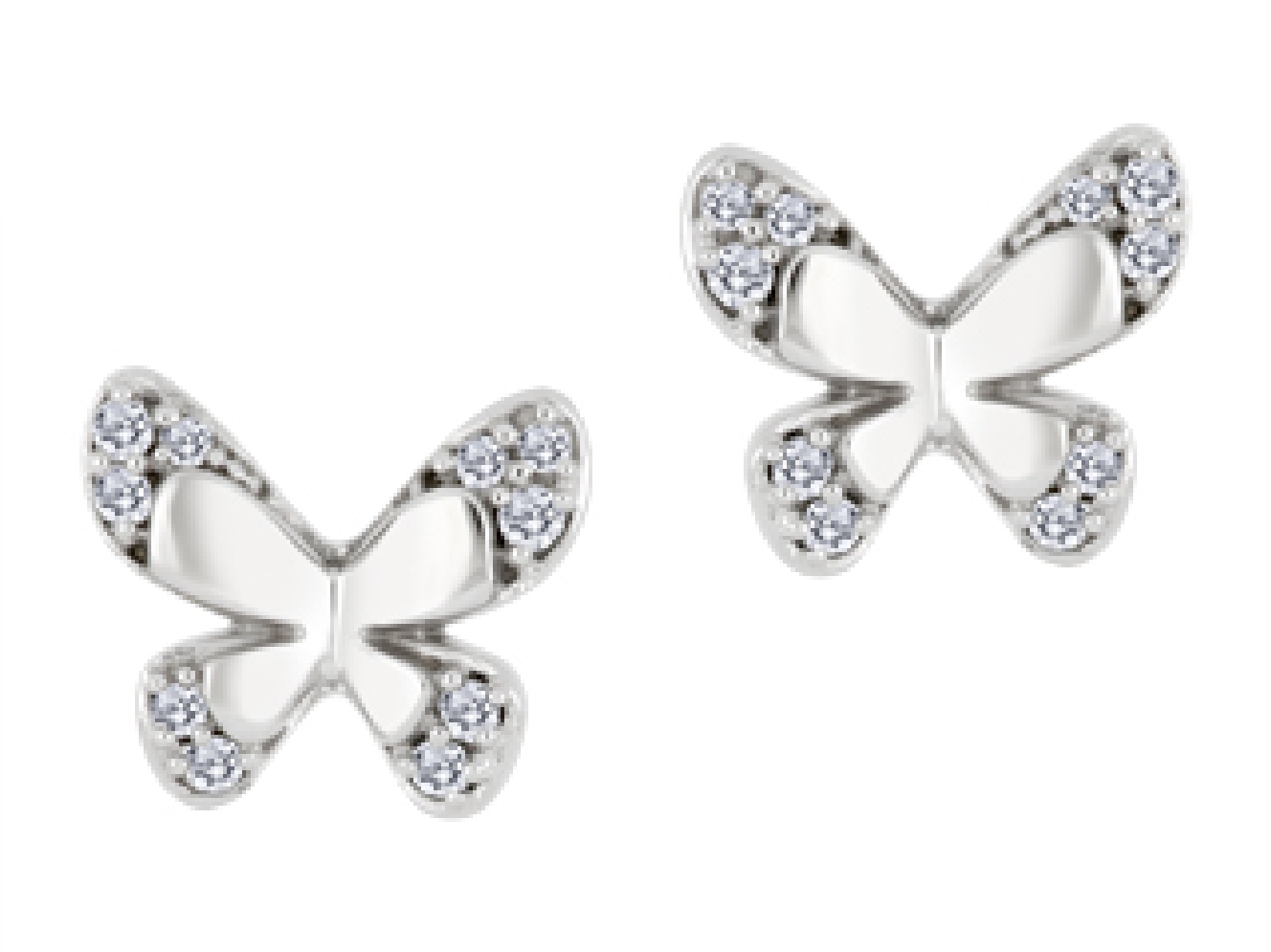 Diamond Butterfly Earrings 0.10ctw 
10KT White...