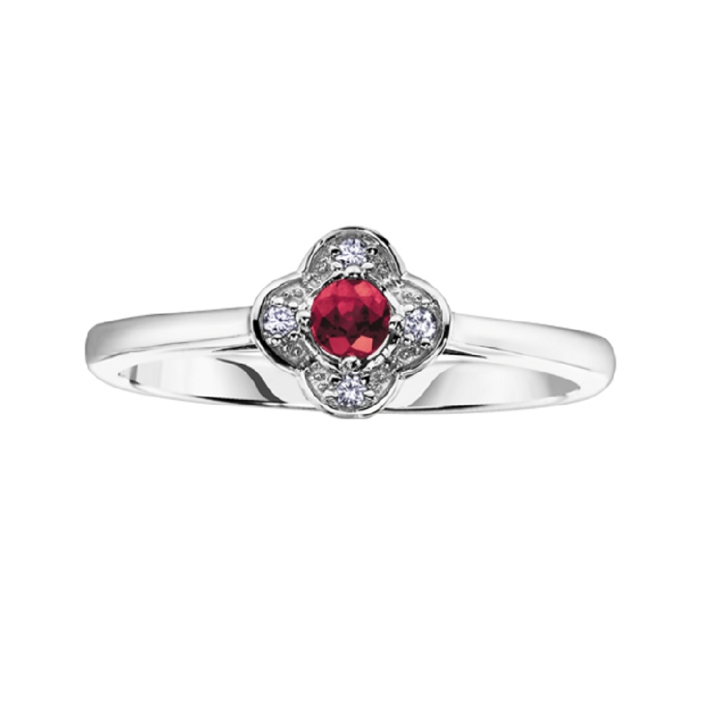 Ruby &amp; Diamond Ring
10KT White Gold


* Rin...