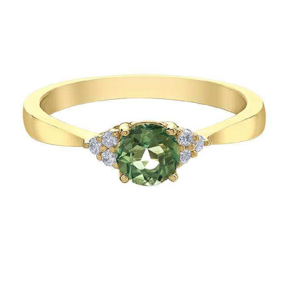 Green Topaz and Diamond Ring 0.06ctw
10KT Yell...