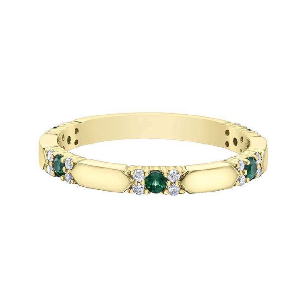 Emerald and Diamond Ring 0.13ctw
10KT Yellow G...