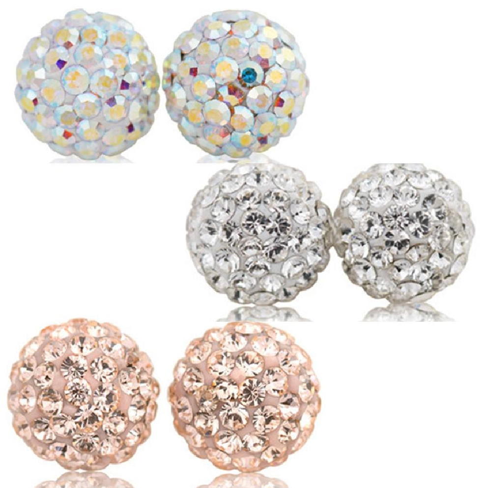 Petite Sparkle Ball Earrings 8mm
Assorted Colo...