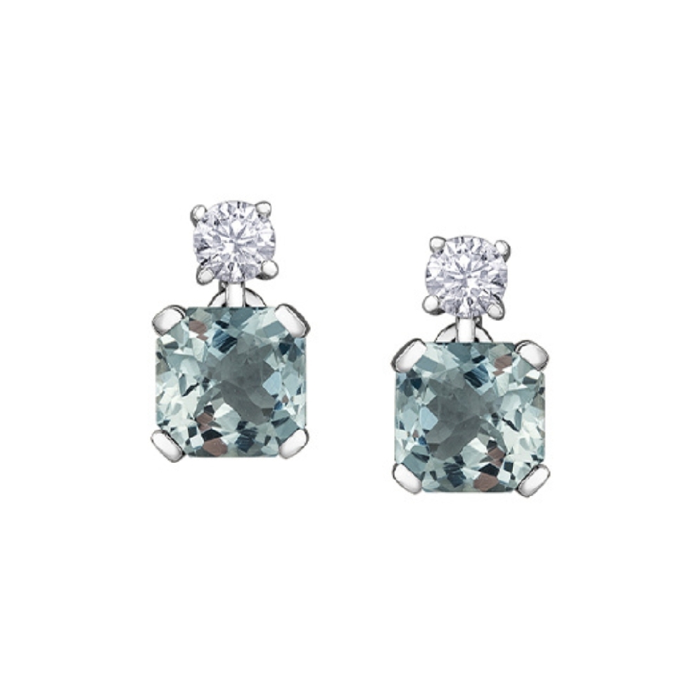 Aquamarine and Canadian Maple Leaf Diamonds&trade; ...