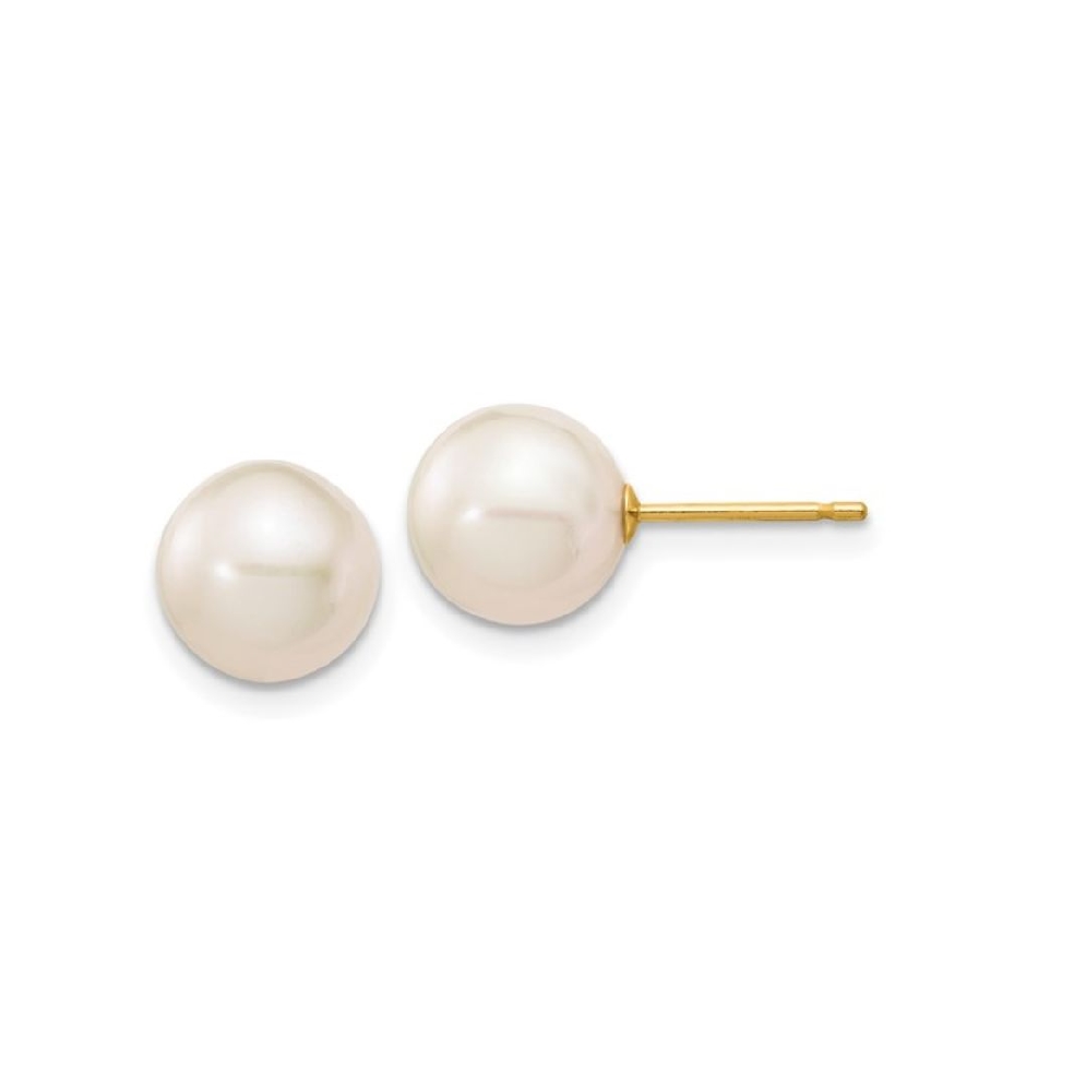 White Round Freshwater Cultured Pearl Earrings
...