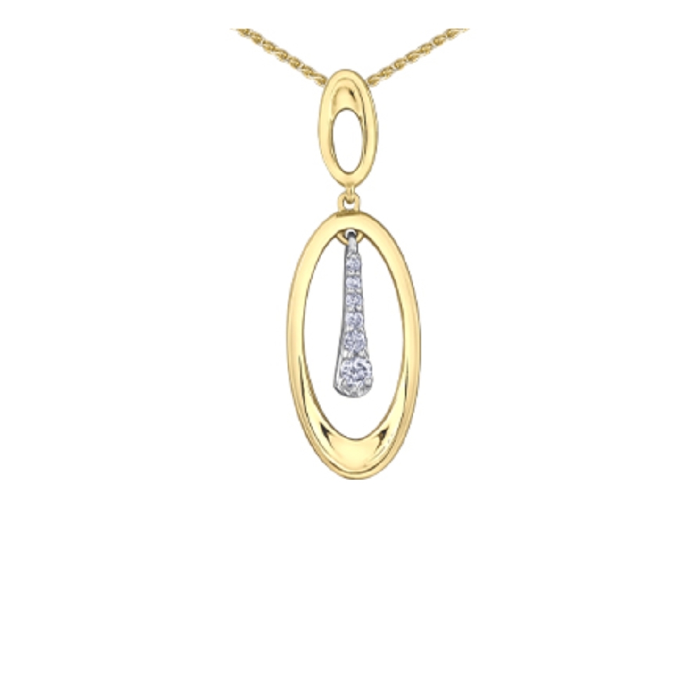 Diamond Pendant in 10KT Yellow and White Gold 0...