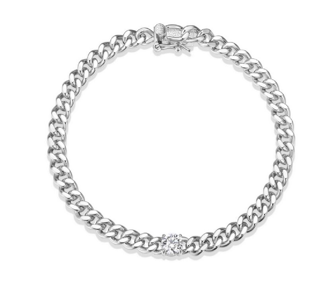 Diamondlite CZ
Flat Curb Chain Bracelet
Silve...