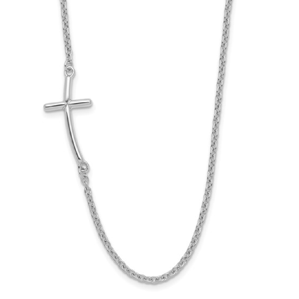 Large Off-Set Sideways Curved Cross Necklace
S...