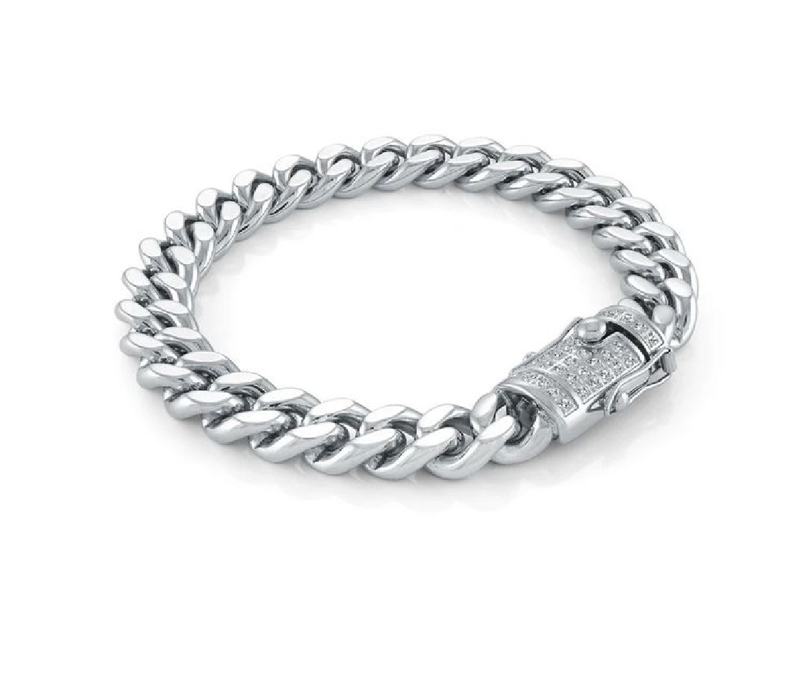 Italgem 
Steel Bracelet 
Cuban Link
w/ CZ
1...