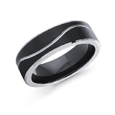 Gent s Black & White Cobalt Ring  