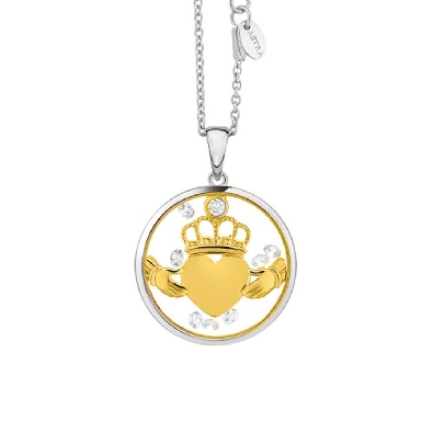 Claddagh Heart Necklace -  ASTRA Jewellery
Silver and 14KT Gold Pl...