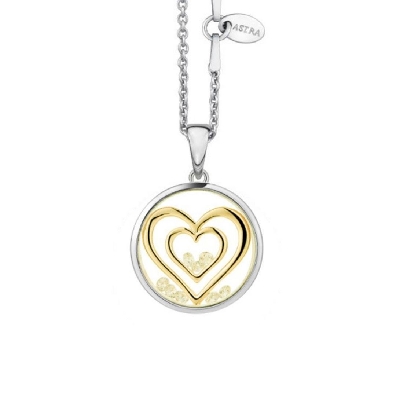 Double Heart - ASTRA Jewellery
Silver &amp; 10KT Yellow Gold  16mm  
...