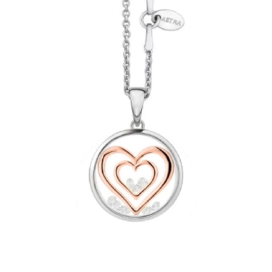 Double Heart - ASTRA Jewellery
Silver &amp; 14KT Rose Gold  20mm  
19...