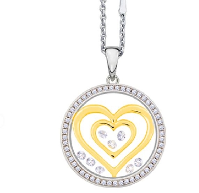 Double Heart - ASTRA Jewellery
Silver &amp; 14KT Yellow Gold Plated Ro...