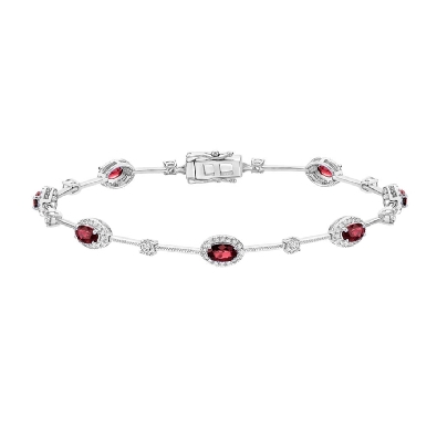Ruby and Diamond Bracelet 0.91ctw
10KT White Gold
  