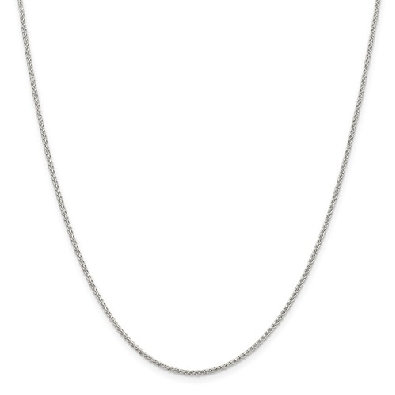 22   Sterling Silver Rhodium Plated 1.5mm Round Spiga Necklace  