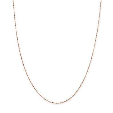 14k Rose Gold 1.0mm D/C Cable Chain 16    