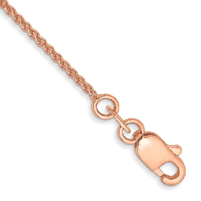 Rose Gold Spiga Chain (Solid) 1.0mm 14KT  16    