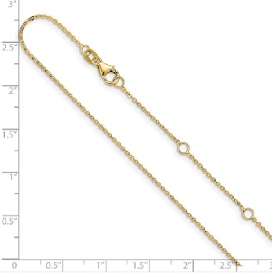 Flat Cable Chain
14KT Yellow Gold
1.2mm  16  +2    