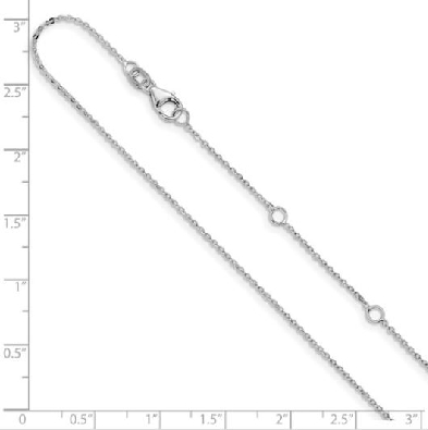 Flat Cable Chain
14KT White Gold
1.2mm  16  +2    