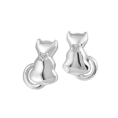 Children s Diamond Bunny Rabbit Earrings  0.006ctw
10KT White Gold...